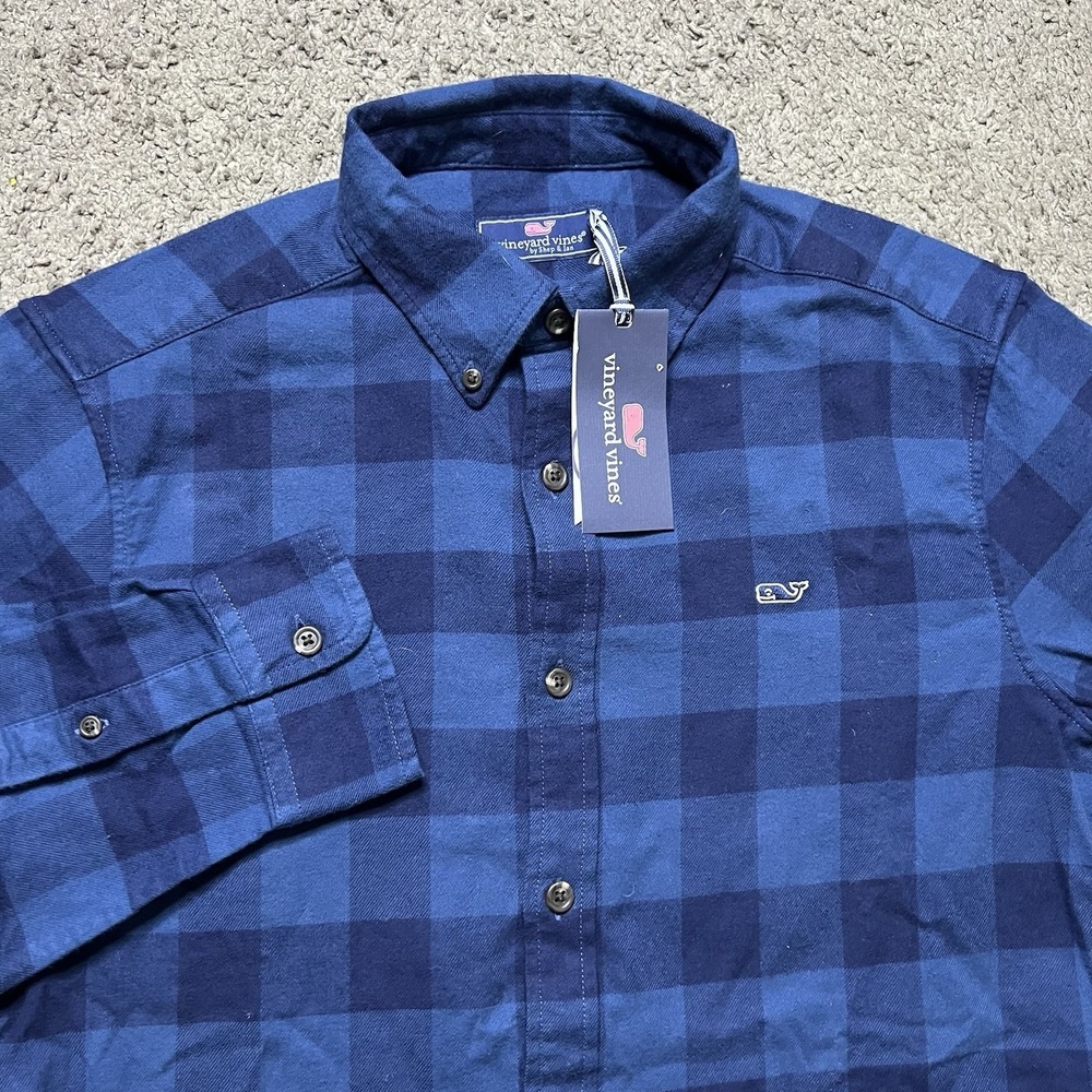 NWT Vineyard Vines Classic Fit Soft Cotton Flannel Button‎ Down Casual Shirt M